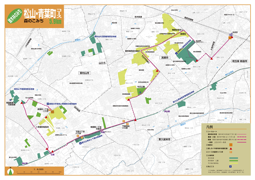 松山・青葉町コース「森のこみち」マップ